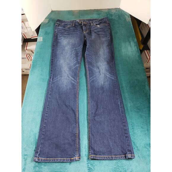 Mossimo Jeans Size 12 Womens Blue Stretch Denim Ladies Pants Mid Rise Bootcut - Picture 2 of 11